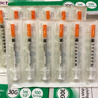 Bơm Kim Tiêm Tiểu Đường Insulin Hàn Quốc 1ml - Bơm Tiêm Thẩm Mỹ Spa