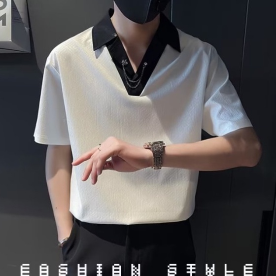 Áo Sơ Mi Polo Tay Ngắn Dáng Rộng Phong Cách Hàn Quốc Đơn Giản Thời Trang Mùa Hè Cho Nam áo thun nam có cổ fashion áo phông nam tay lỡ simple áo phông nam form rộng lụa