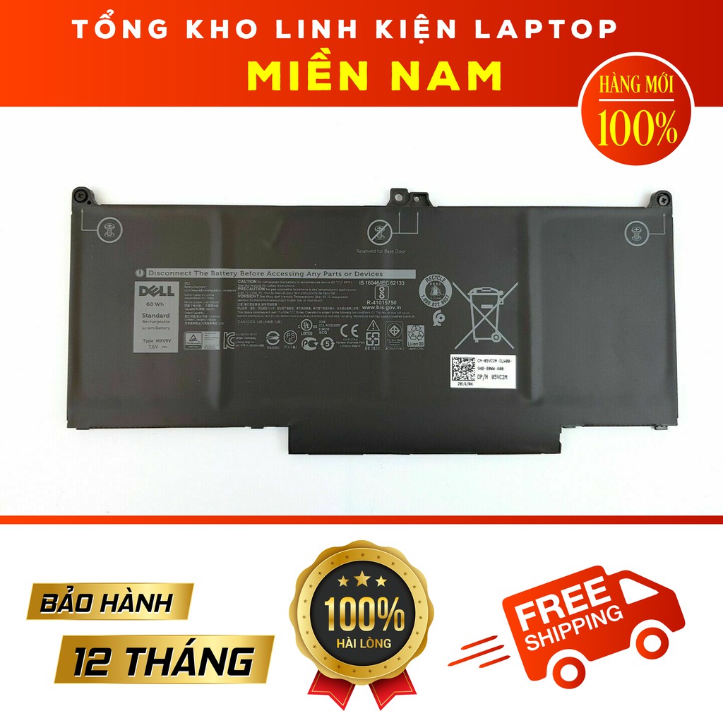 Pin Laptop DELL Latitude 5300 7300 7400 Loại 60Wh Mã Pin MXV9V Hàng Zin Full Box