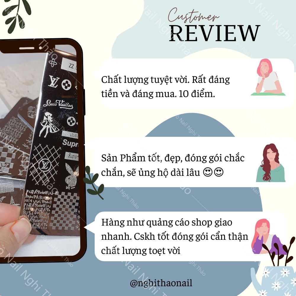 Khuôn in nail , in móng họa tiết thương hiệu
