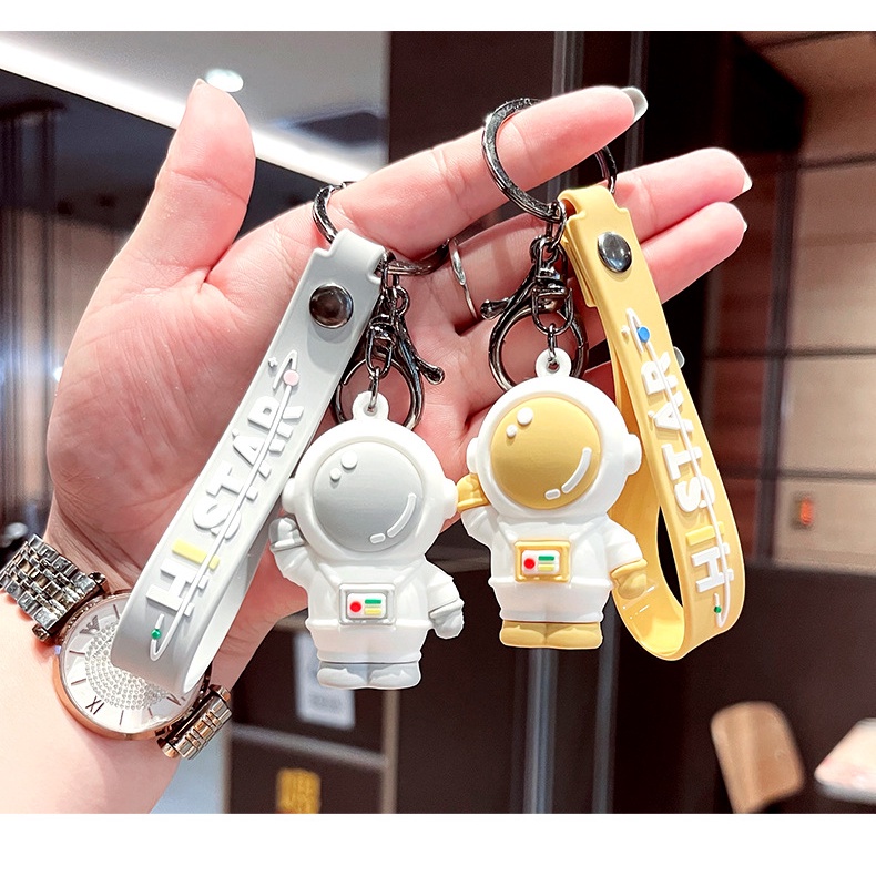Móc khóa đôi Phi Hành Gia HI STAR dây đeo xe máy balo điện thoại dây mềm cute Lalunavn-A74