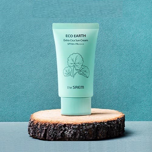 Kem Chống Nắng Rau Má the Saem Eco Earth Extra Cica Sun Cream 50g Nâng Tone, Cân Bằng Ẩm
