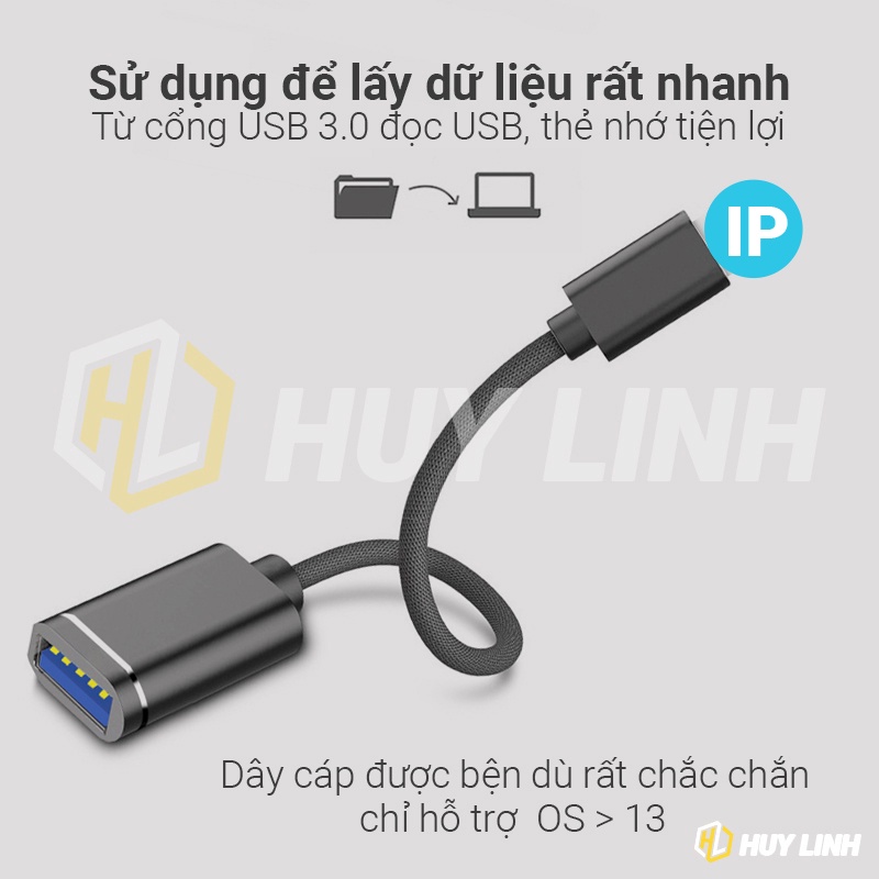Cáp chuyển OTG ra USB 3.0 - HL401 dây bọc dù kết nối chuột bàn phím