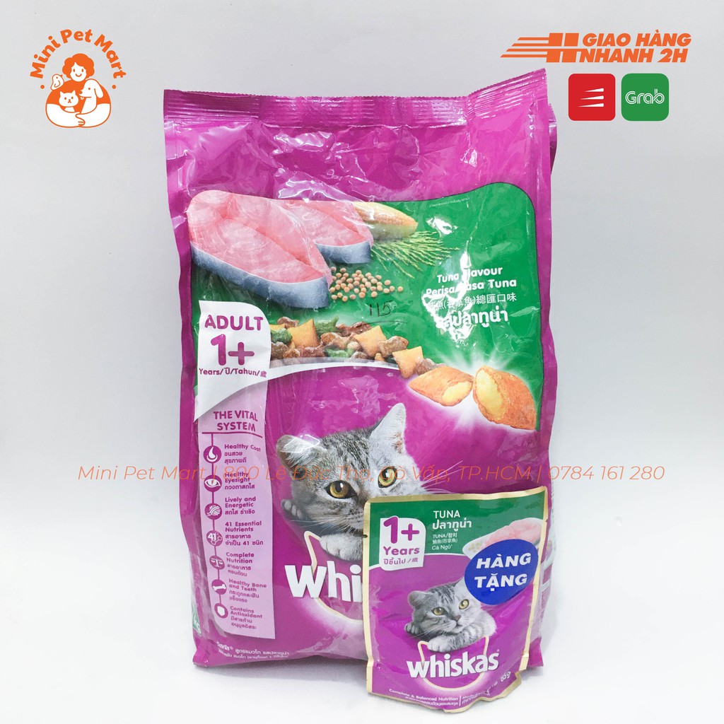 Thức ăn hạt cho mèo trưởng thành WHISKAS 1,2kg - Vị cá ngừ