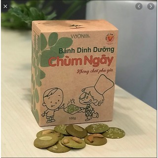 Bánh chùm ngây Vườn Nhà Mình -hộp 100g - bánh ăn vặt giàu dinh dưỡng cho cả gia đình