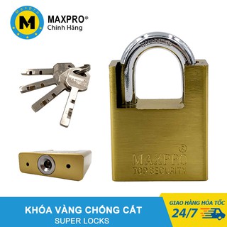 Ổ Khóa Chống Cắt, Ổ Khóa Cửa Chìa Sắt MAXPRO Vàng Đồng Kích Thước 50mm, 60mm - M02SCC