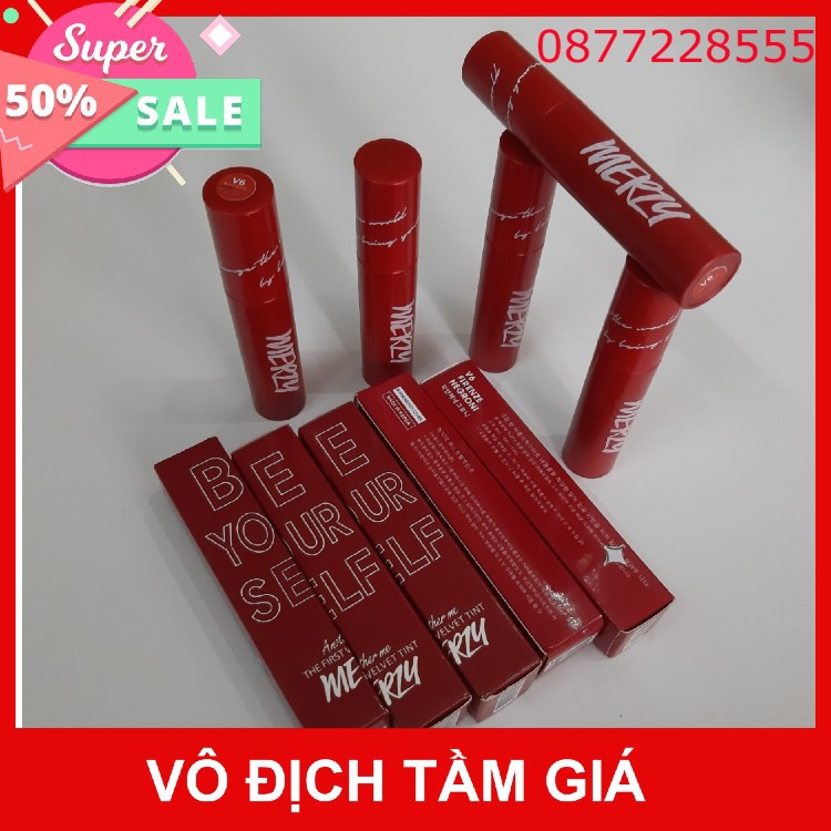 [NEW.V6 .SẴN HÀNG]Son Kem Lì Merzy First Velvet Tint Vỏ Xanh-Đỏ (Đủ Màu) | BigBuy360 - bigbuy360.vn