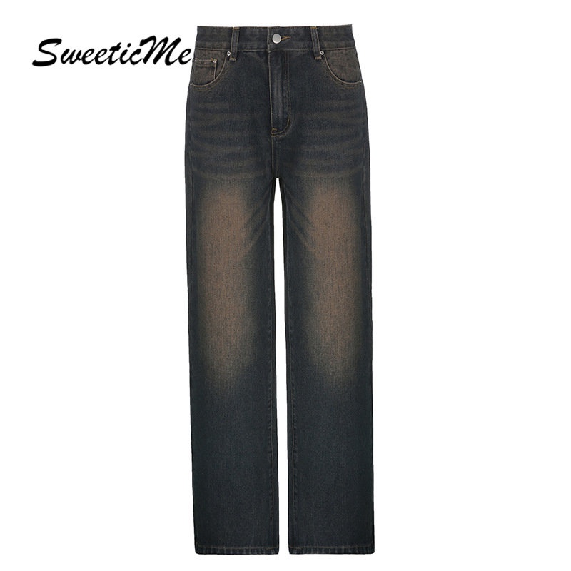 Quần Jeans Nữ Ống Rộng Lưng Cao Thời Trang