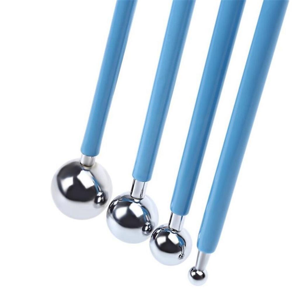 PATRICIA Set 4 Bút Tạo Hình Trang Trí Bánh / Đất Sét Bằng Thép Không Gỉ