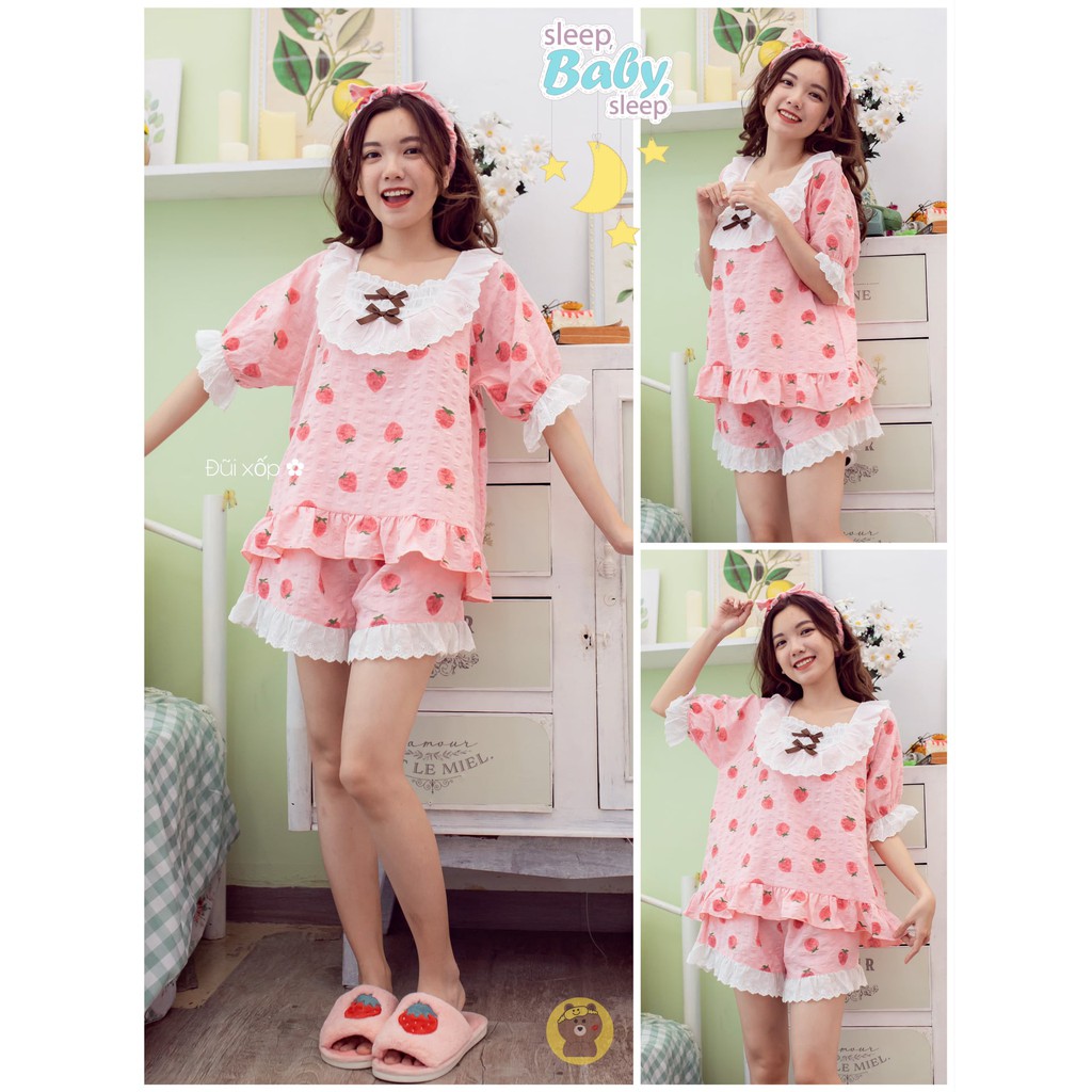 Đồ bộ vải đũi dễ thương (40-60kg) | BigBuy360 - bigbuy360.vn