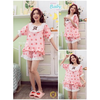 Đồ bộ vải đũi dễ thương (40-58kg)