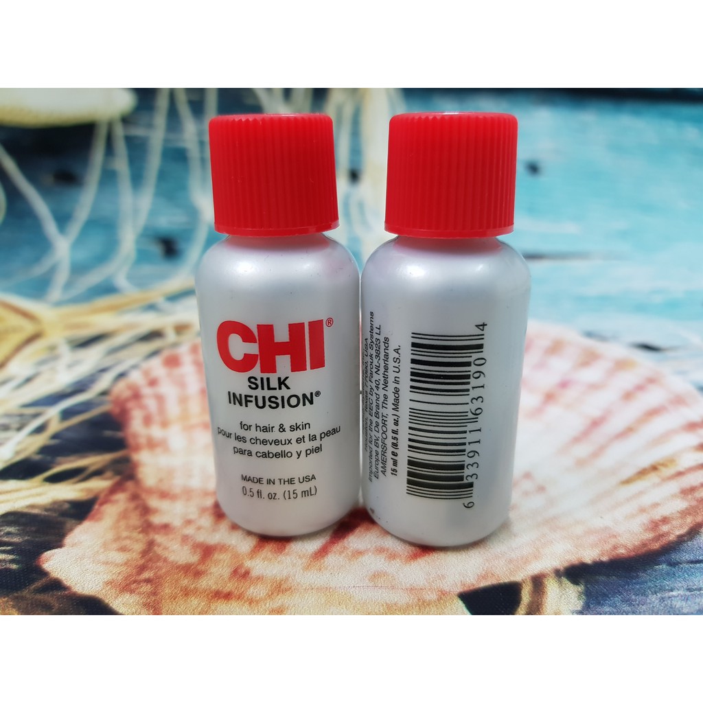 Combo 2 chai tinh dầu dưỡng tóc CHI Silk Infusion 15ml dành cho tóc khô xơ, hư tổn, chẻ ngọn