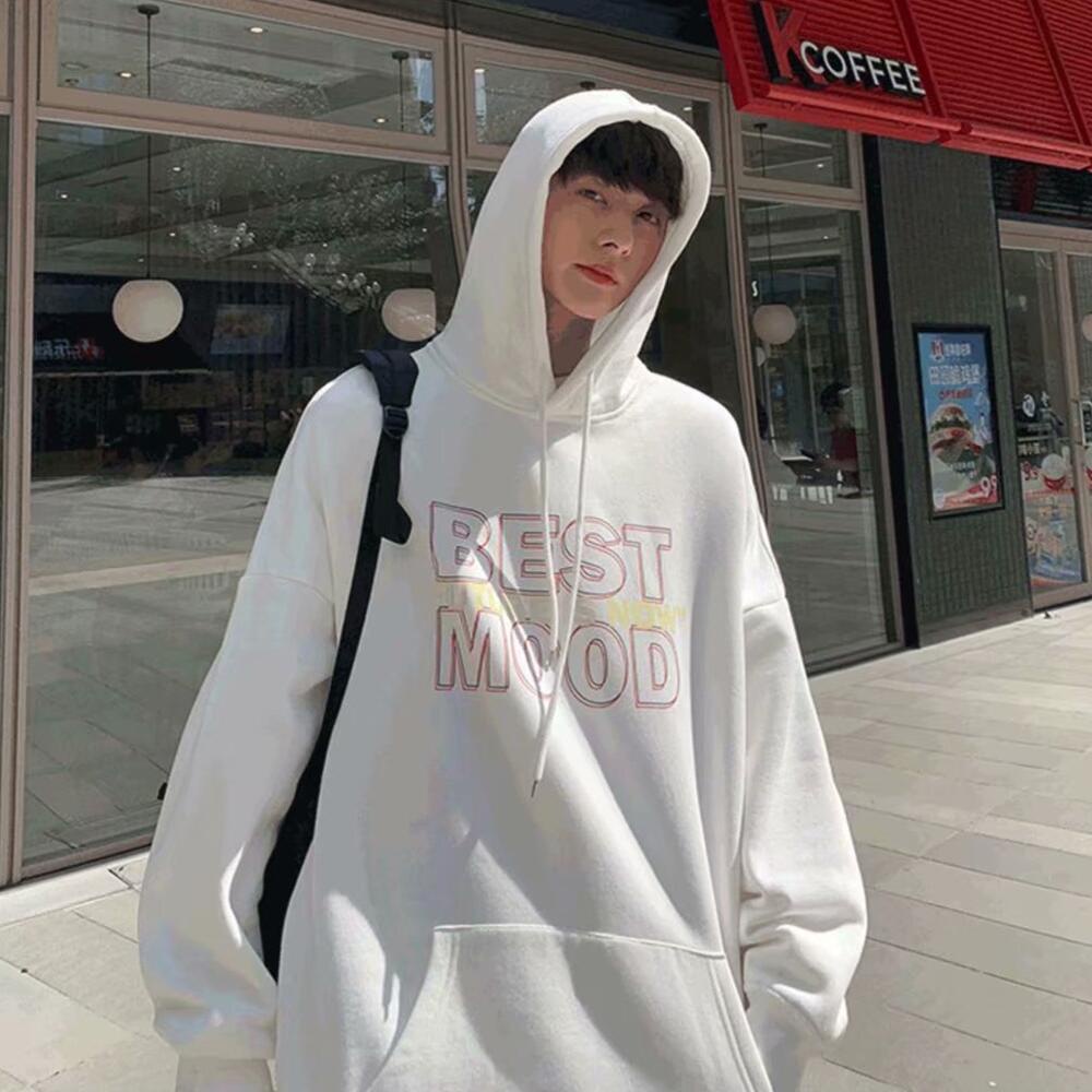 Áo hoodie dáng rộng phong cách đại học thường ngày kiểu Hàn thời trang mùa đông size lớn M-5XL cho nam