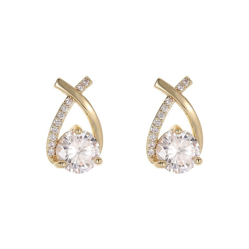Khuyên tai Pure Cube đính đá zircon lấp lánh sang trọng thời trang cao cấp dễ phối đồ cho nữ