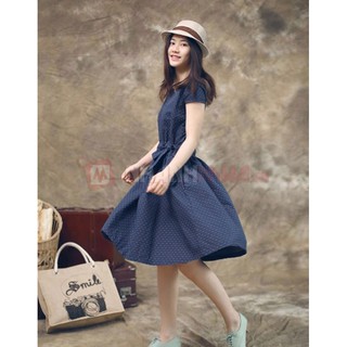 Đầm xòe denim - mã 0494