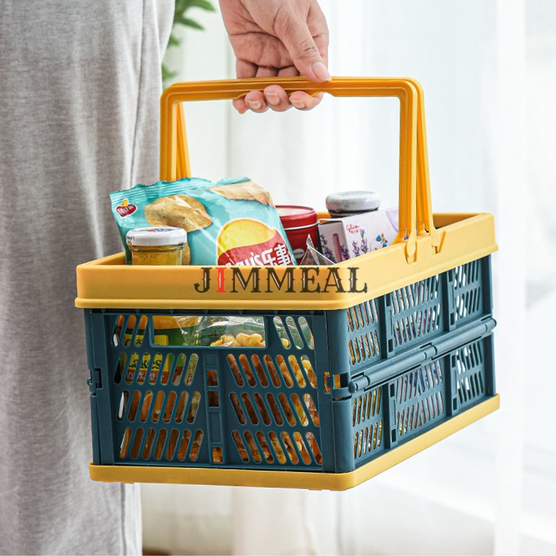 Giỏ Nhựa Để Đồ, Làn Giỏ Xách Có Quai Cầm Jimmeal, Gấp Gọn, Có Thể Xếp Chông Chứa Đồ Đa Năng