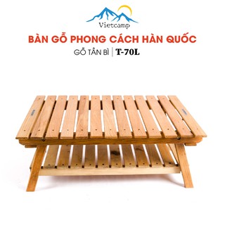 Bàn gỗ xếp gọn phong cách Hàn Quốc T70 - Bàn trà cà phê gỗ tần bì