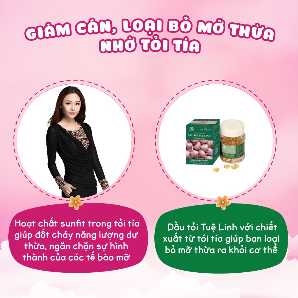 Dầu tỏi Tuệ Linh (Garlic Oil) - Kiểm soát mỡ máu, giảm nguy cơ xơ vữa động mạch vành, tăng cường sức đề kháng cơ thể