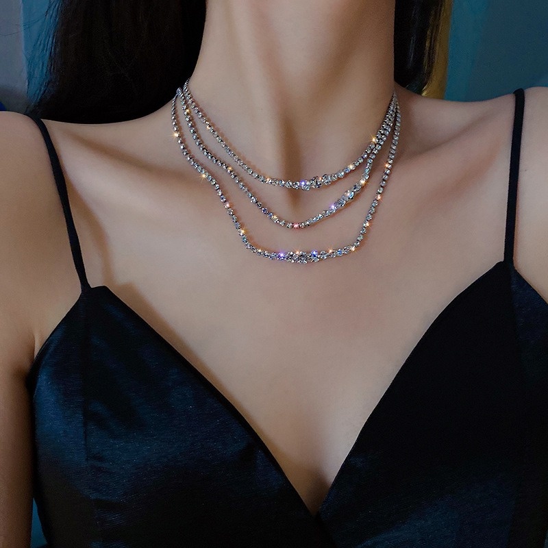 Hàng Mới Về Vòng Đeo Sát Dây Xích Nhiều Lớp Thiết Kế Đơn Giản Cá Tính Thời Trang Nhật Hàn Cho Nữ