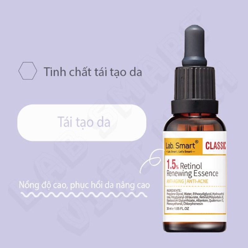 Tinh chất serum phiên bản [VÀNG CLASSIC] 1.5% RETINOL tái tạo da, nồng độ cao 30ml DrHsieh LabSmart Đài Loan