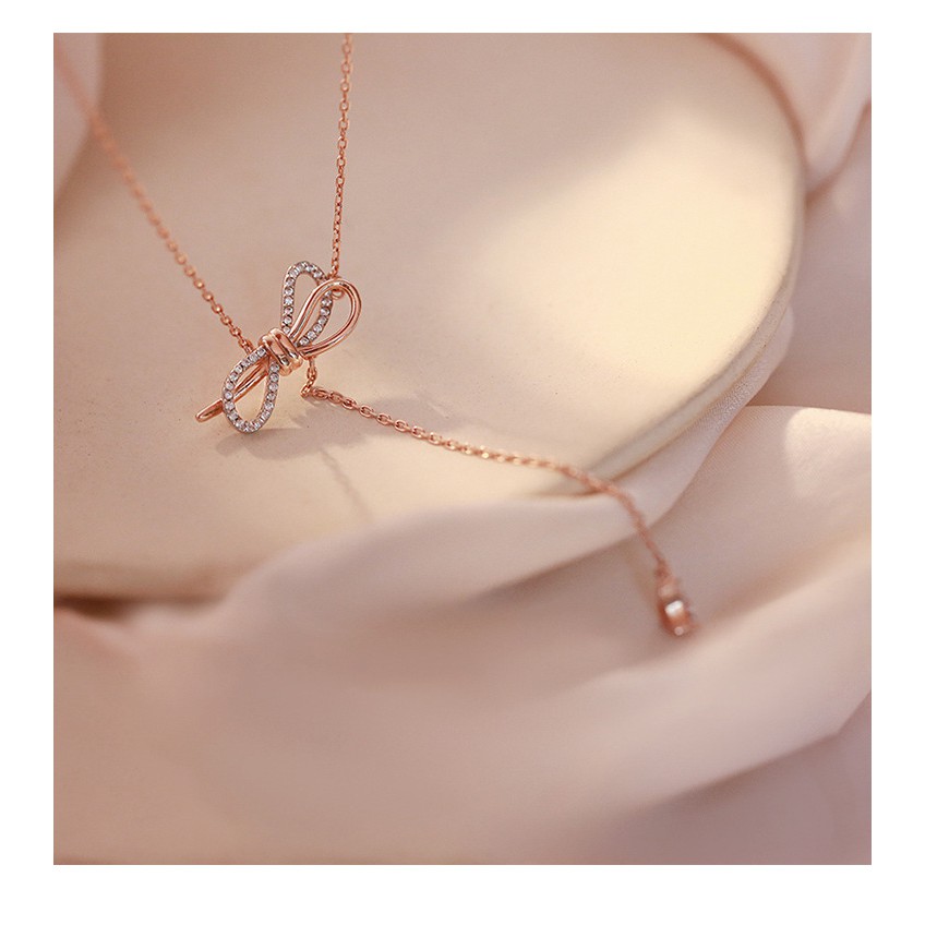 Vòng cổ dây chuyền choker kim loại mix nơ cách điệu mẫu mới hot hit CKV75 | BigBuy360 - bigbuy360.vn