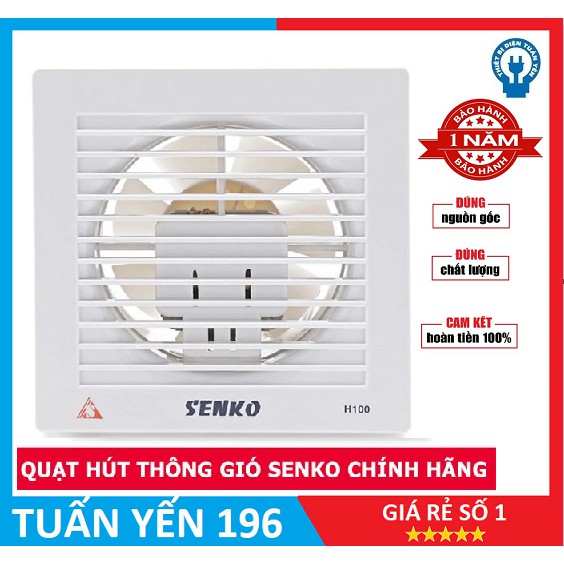 Quạt hút thông gió quạt hút âm tường Senko H100