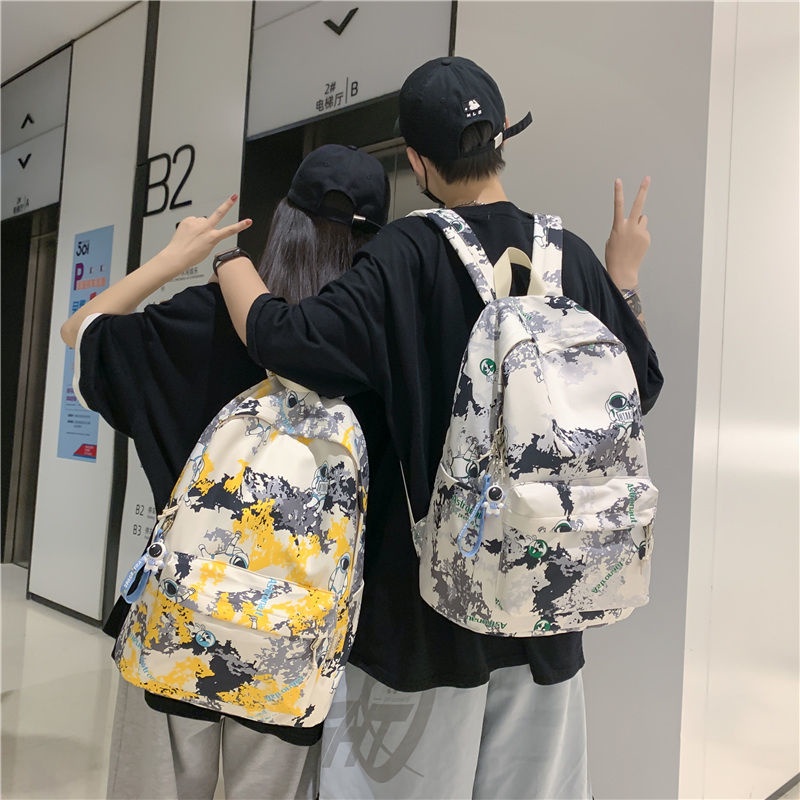 Balo đi học in hình phi hành gia thời trang Hàn Quốc tùy chọn màu sắc cho nam và nữ