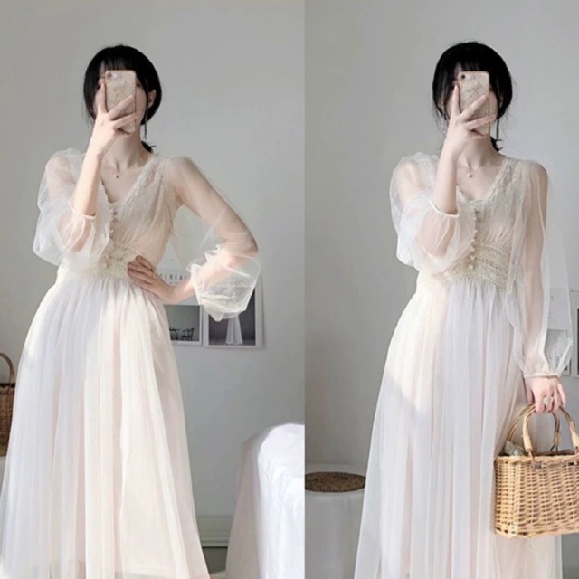 Đầm công chúa tay voan
