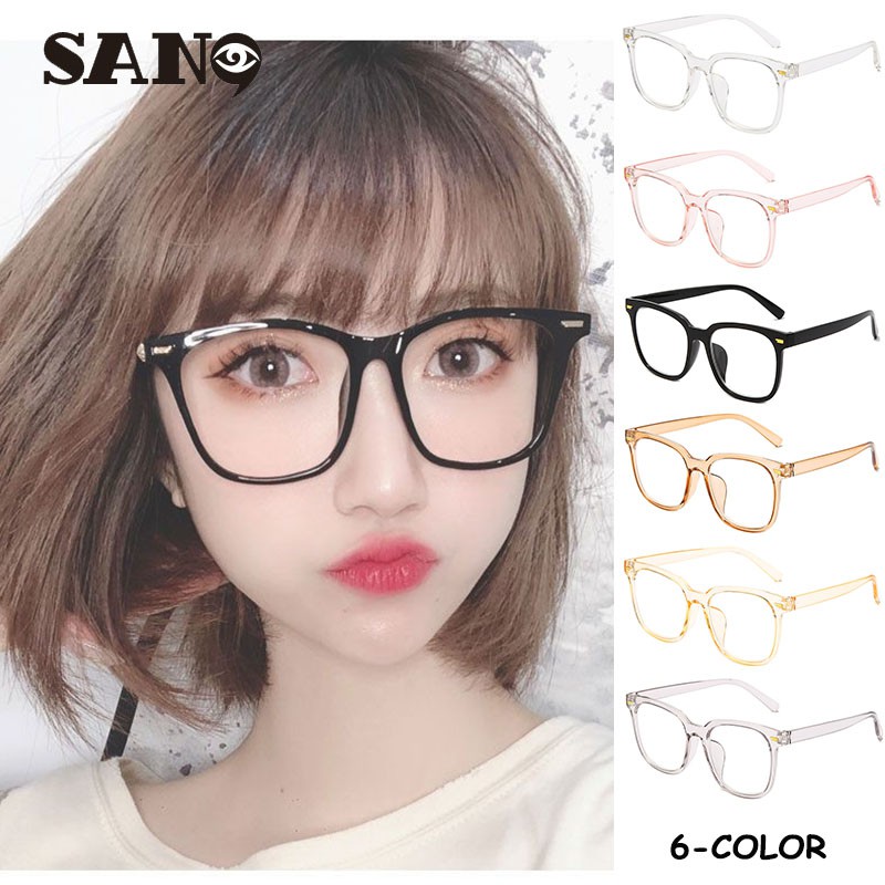 【Replaceable Lenses】Korean Thời Trang Chống Xanh Dương Mắt Kính Nữ Mắt Kính Trong Suốt Gọng