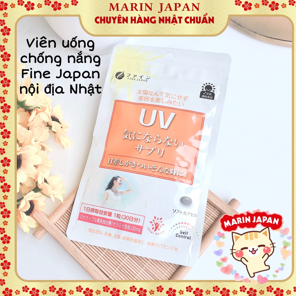 (Chuẩn Nhật,đủ bill) Viên uống chống nắng UV dưỡng trắng Fine Japan kem chống nắng chống UV