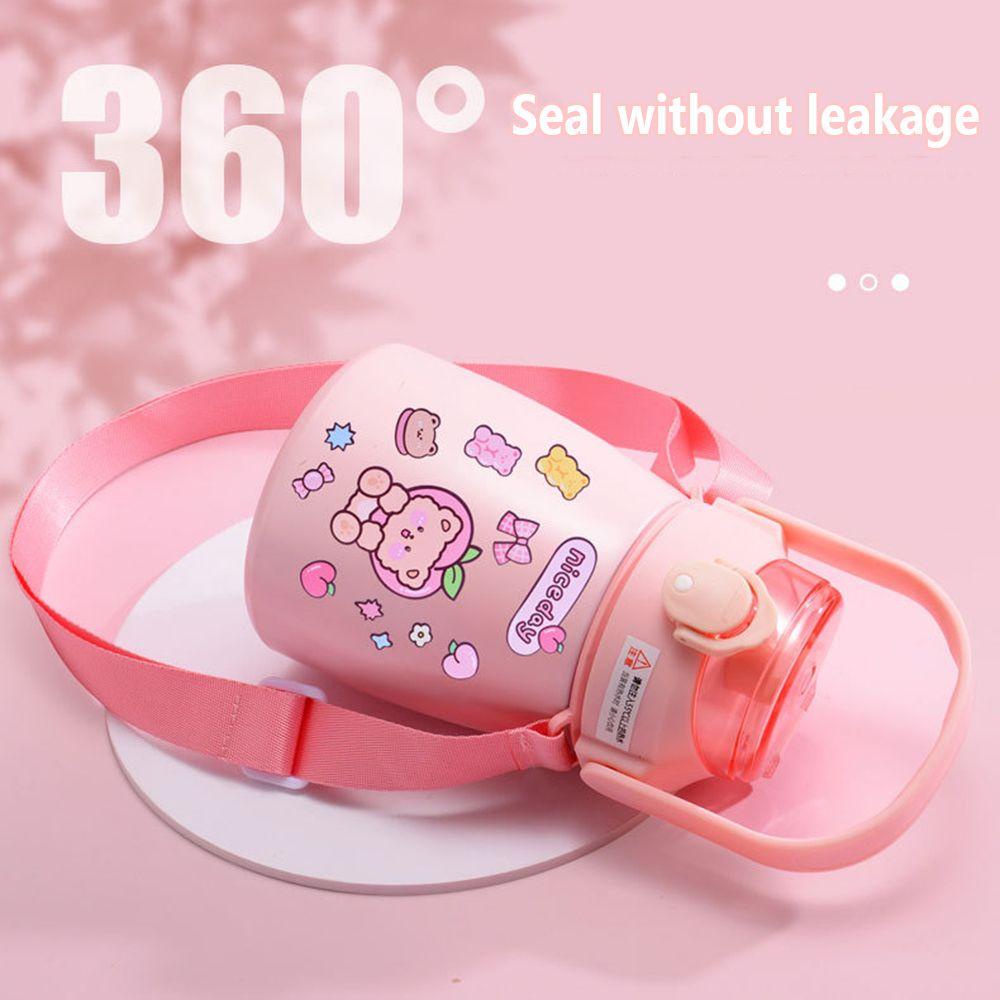 PISTA Bình Nước 1000ML Họa Tiết Hoạt Hình Dễ Thương