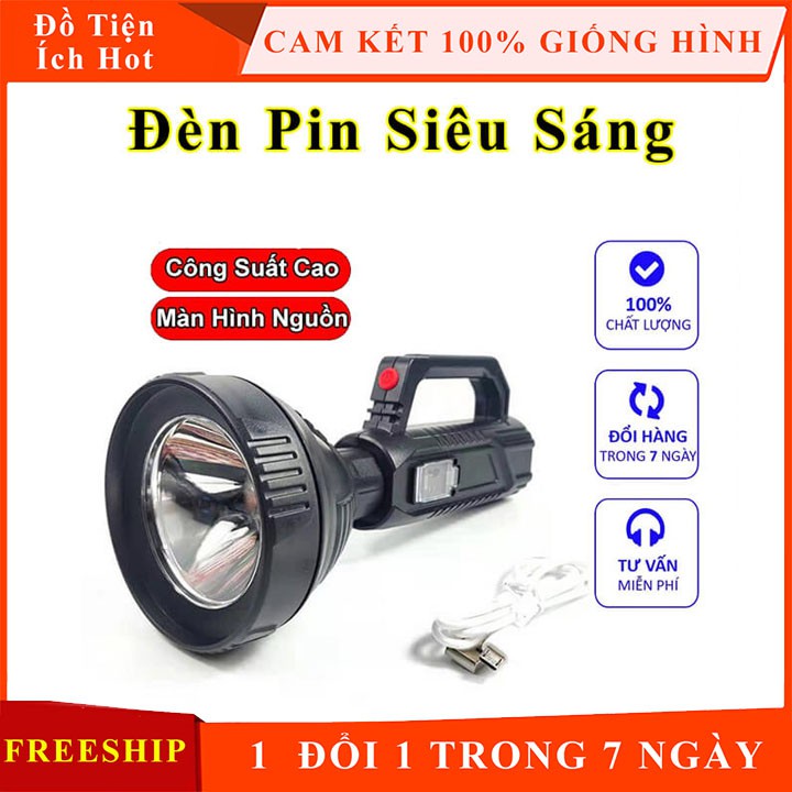 Đèn pin cầm tay siêu sáng SL06 cáp sạc micro USB chống nước 3 chế độ sáng