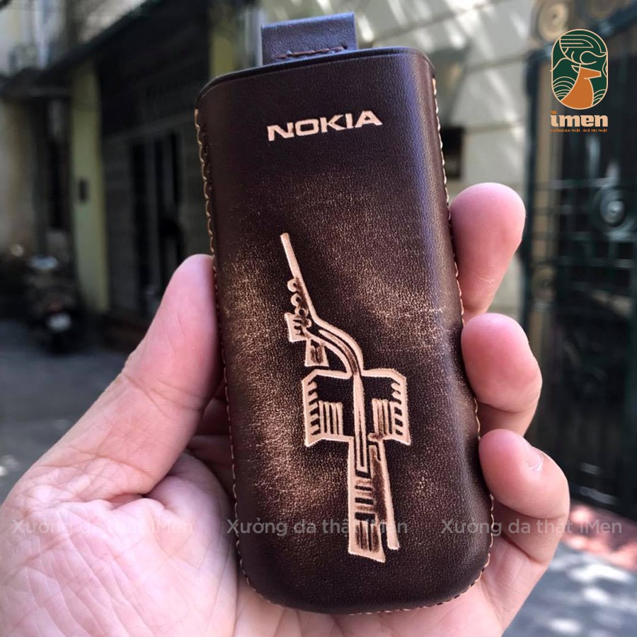 Bao da Nokia 8800 handmade hình trống đồng - Bảo hành 12 tháng