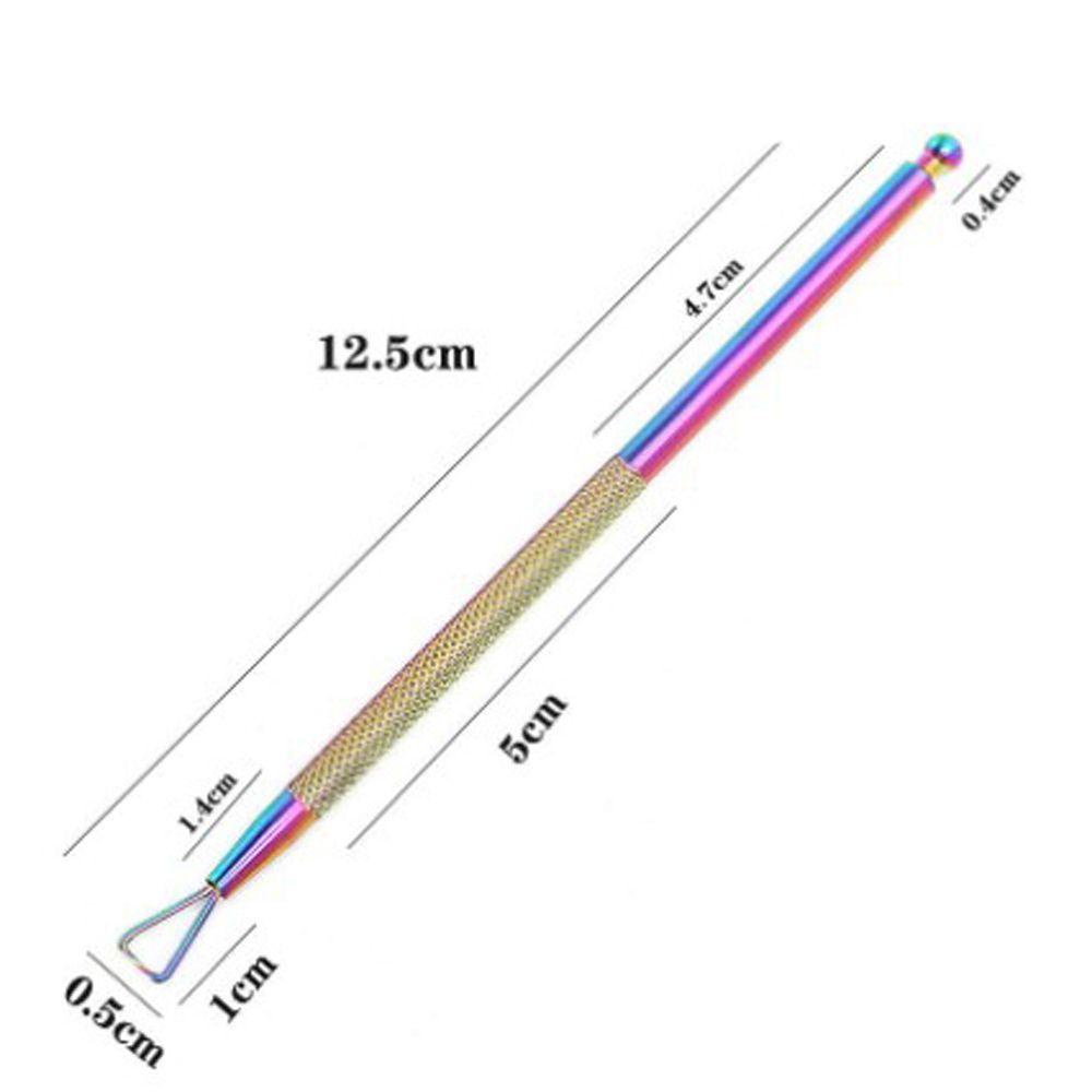 QQMALL Dụng Cụ Đẩy Biểu Bì Tẩy Da Chết Cho Móng Tay Bằng Thép Không Gỉ Kèm Hộp Đựng