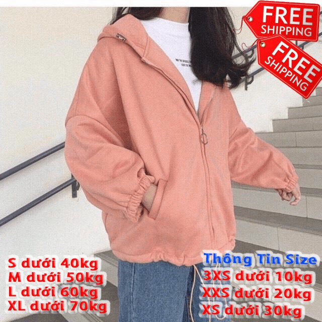 Áo hoodie nam nữ - Áo Khoác Nỉ Thu Đông Unisex kiểu dáng from rộng Lửng cánh dơi trơn cực đẹp (Tay Bó Dây Rút
