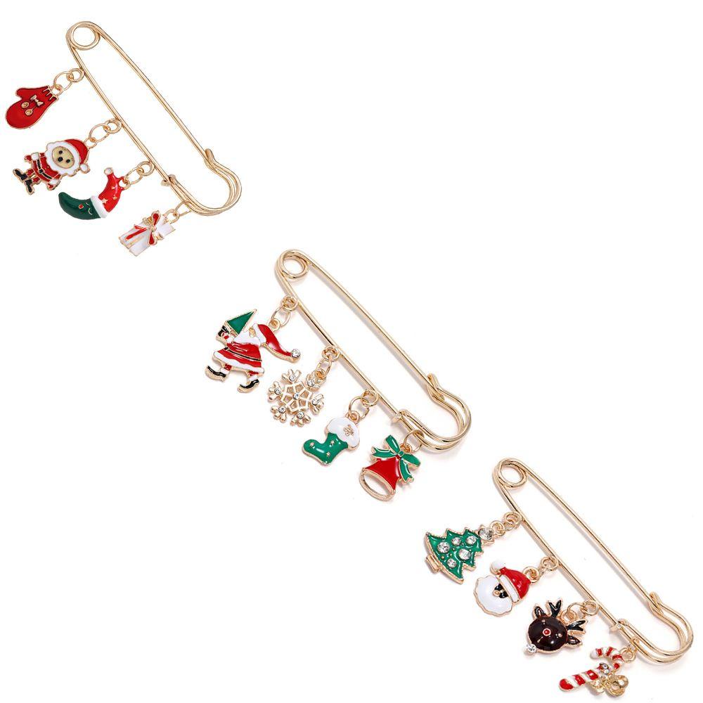 GOGOUP Mặt Dây Chuyền Hình Ông Già Noel Thời Trang​ Trâm Cài Áo Chủ Đề Giáng Sinh Dễ Thương