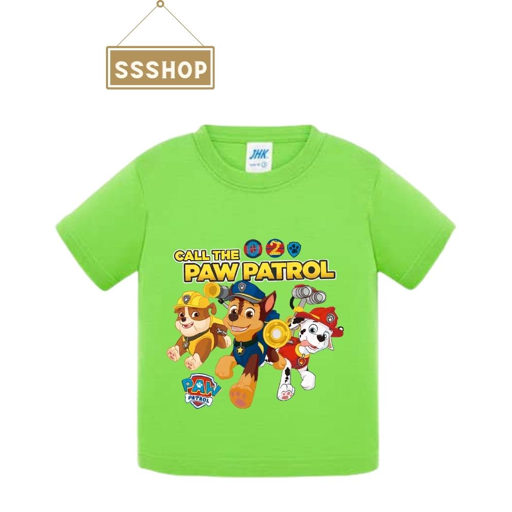 Áo thun bé trai và bé gái in hình Paw patrol Đội chó cứu hộ, Chất liệu cotton thoáng mát mềm mịn, SSSHOP 07
