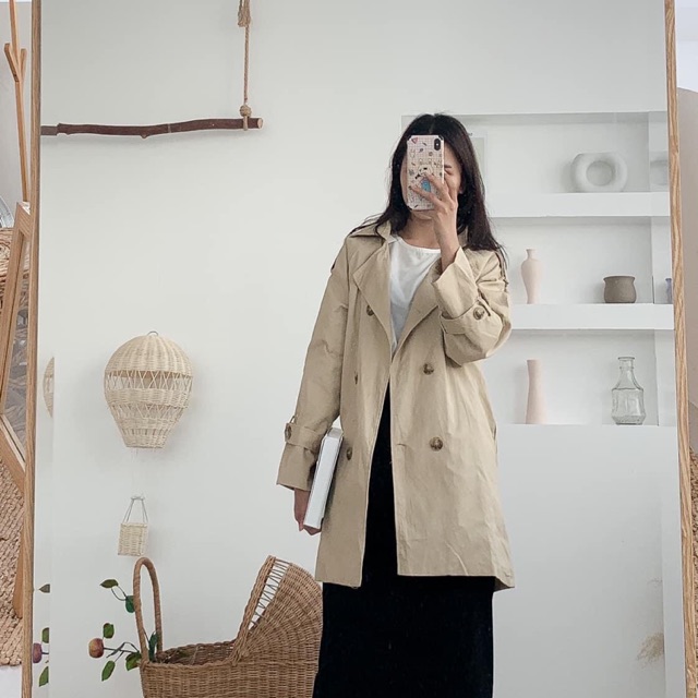 Áo blazer kaki 2 lớp phong cách HQ (kèm ảnh thật)