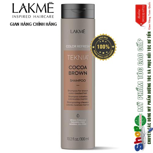 ✅Combo Dầu gội và Kem hấp dành cho tóc màu Nâu Cocoa Brown Teknia Lakme 300ml/250ml