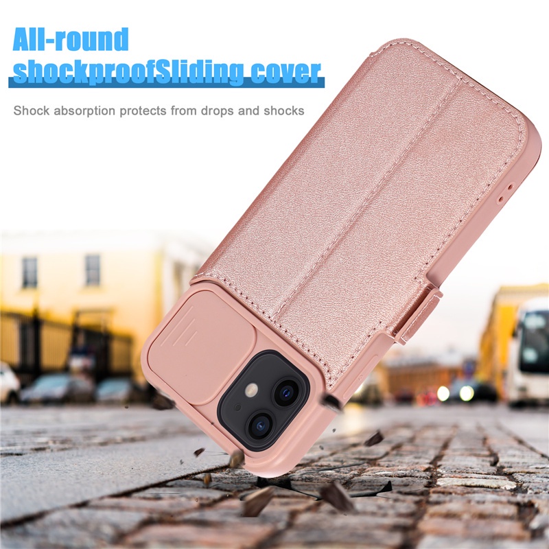 Bao da điện thoại có ngăn đựng thẻ từ tính cho For Apple IPhone 13 14 Pro Max