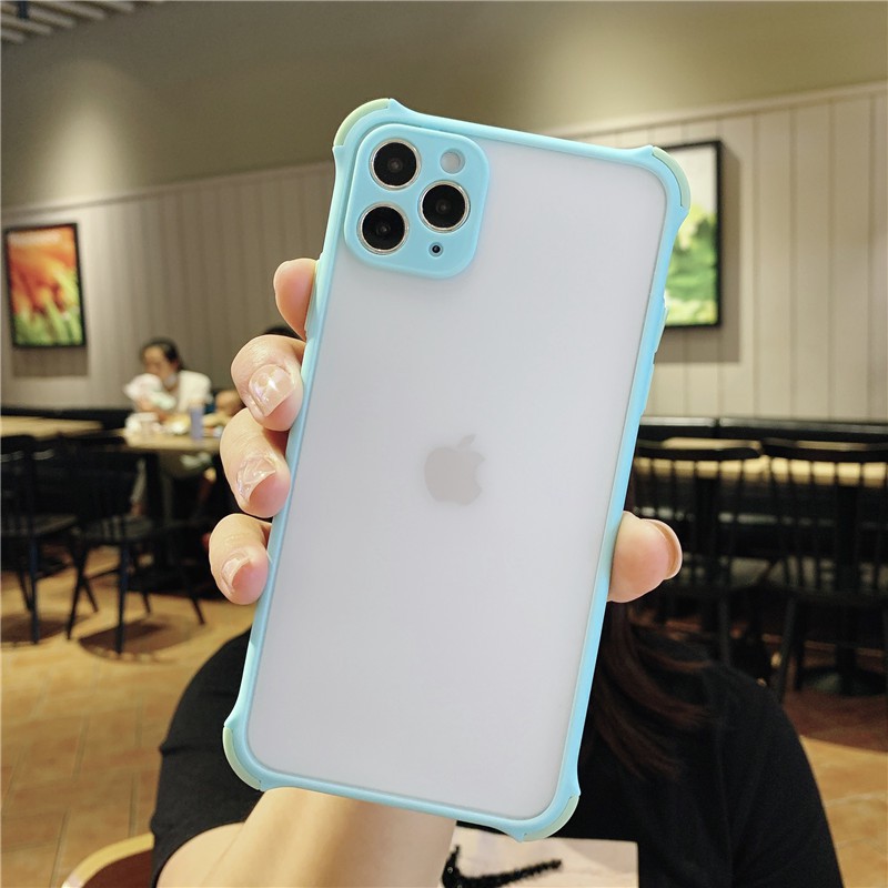 Ốp điện thoại trong suốt mặt nhám có đệm khí chống sốc cho iPhone 11 Pro Max iPhone 7 8 6 6S Plus iPhone XR XS Max