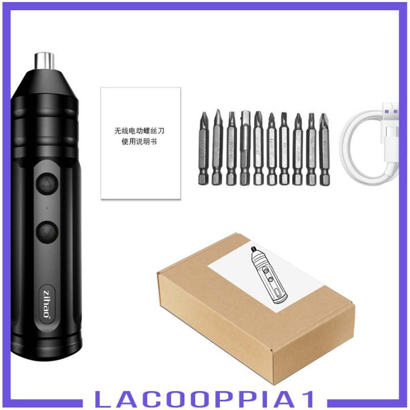 [Lacooppia1] Bộ Tuốc Nơ Vít Điện Mini Không Dây Cải Thiện Pin Lithium Sạc USB Tiếng Ồn Thấp Đa Năng Dùng Làm Việc Ngoà