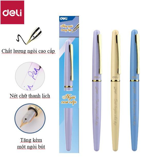 Bút máy học sinh Deli - Thiết kế trẻ trung, ngòi bút chất lượng cao, màu sắc hiện đại - Có hộp riêng kèm ngòi - CQ898