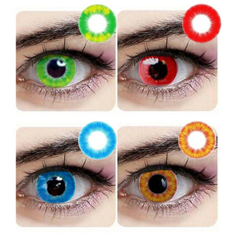 ☎1 pc Safe to Use Cosmetic Contact Lens Fashion for Cosplay Crazy Halloween