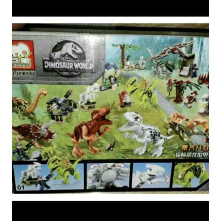 Lắp ráp 1 hộp Lego_Khu Vườn khủng long 90068 có nhiều chi tiết bằng nhựa ABS