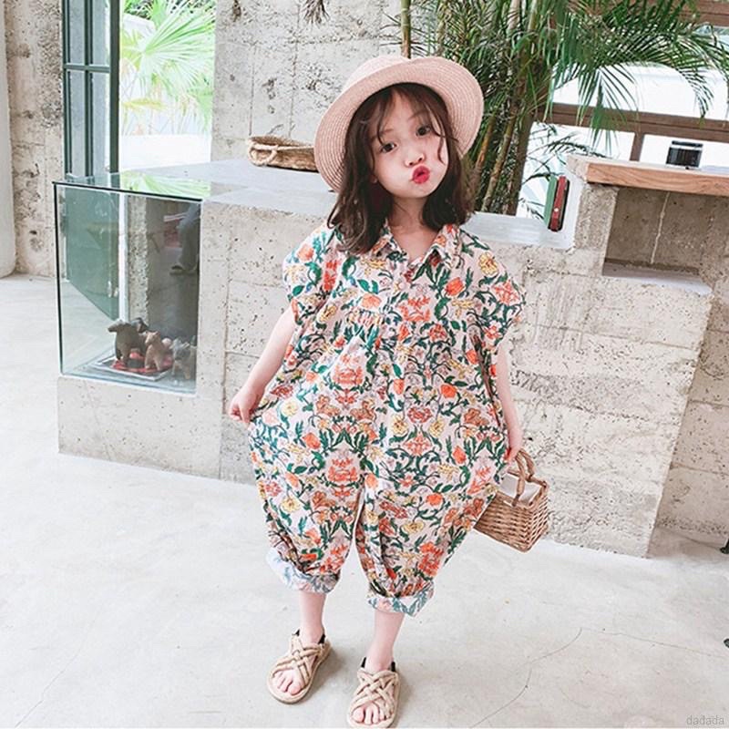 Áo liền quần Họa Tiết Hoa xinh xắn cho bé gái phong cách Hàn Quốc | BigBuy360 - bigbuy360.vn