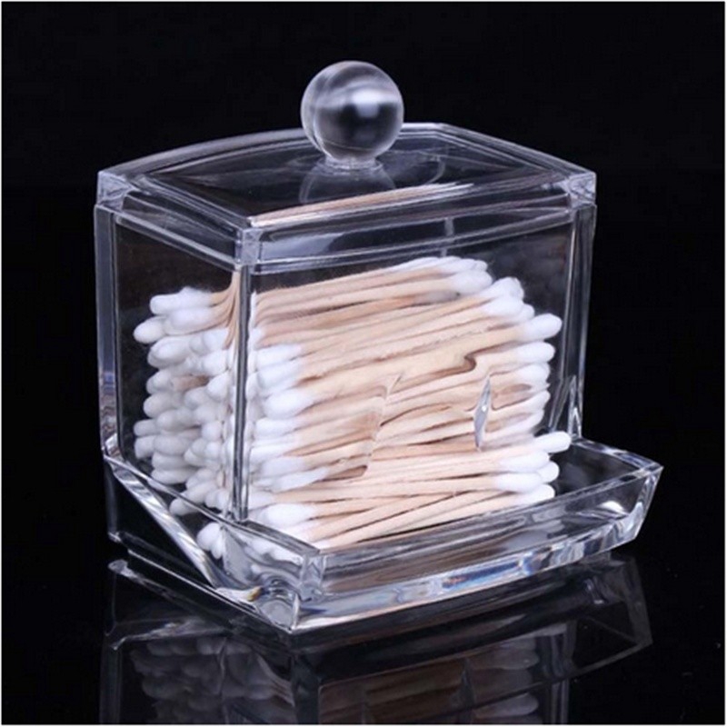 [Hàng mới về] Hộp đựng tăm bông bằng acrylic trong suốt tiện dụng