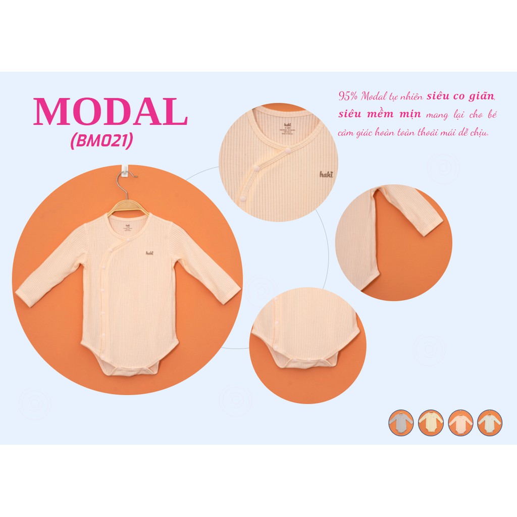 [Mã BMBAU50 giảm 7% tối đa 50K đơn 99K] Bodysuit cho trẻ sơ sinh vải gỗ sồi cao cấp siêu mềm mịn HAKI - BM021