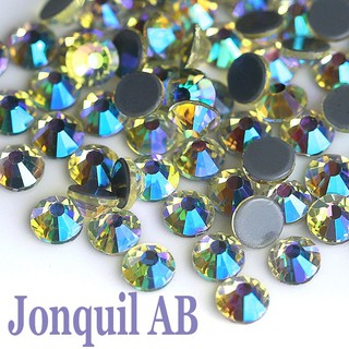 Jonquil AB Hotfix Thủy Tinh Pha Lê Kim Cương Giả Flatback Sắt Chuyển Strass Đính Cho Giày Túi Batu Manik Tampal