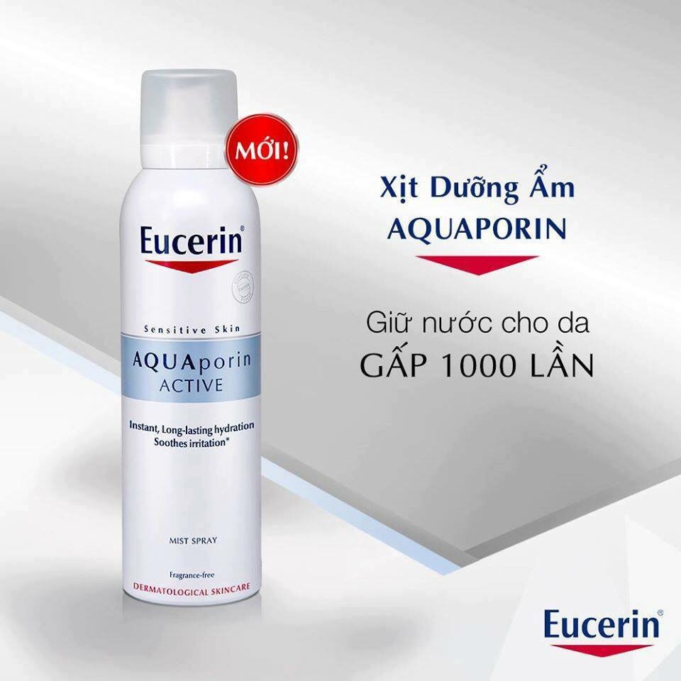 Xịt khoáng Eucerin 150ml dưỡng ẩm cho da - Eucerin Aqua Porin Active Mist Spray 150ml